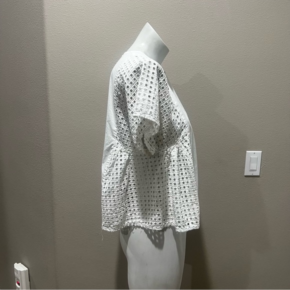 Madewell white eyelet short sleeve blouse - Picture 4 of 5